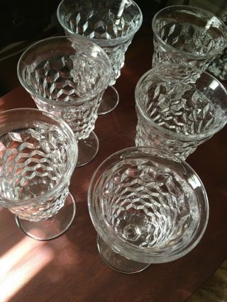 Set of 6 - Fostoria Early American Clear Low Water Goblets Vintage 5.  5 Inch 4