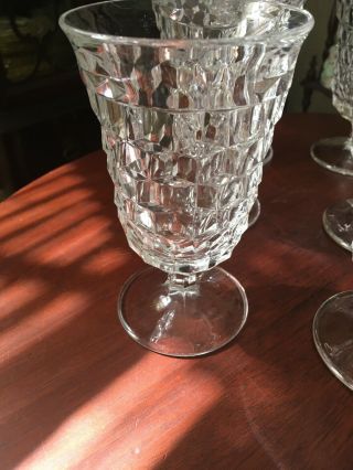 Set of 6 - Fostoria Early American Clear Low Water Goblets Vintage 5.  5 Inch 5
