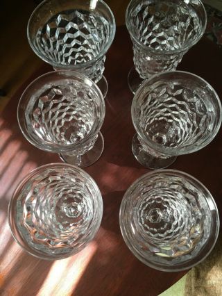 Set of 6 - Fostoria Early American Clear Low Water Goblets Vintage 5.  5 Inch 6