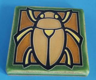 Motawi Tileworks Art Tile Beetle Scarab Appr 4 " X 4 " Multi Color