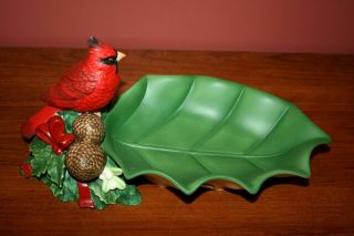 Lenox Winter Greetings Everyday Cardinal Candy Bowl Figurine