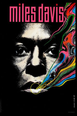 Psychedelic Jazz: Miles Davis Psychedelic Poster Wide Format 24x36