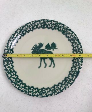 Folk Craft Moose Country Tienshan Green Sponge Dinner Plates Set Of 4 7