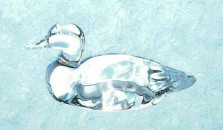Fenton Art Glass Crystal Mallard Duck Figurine Paperweight Euc Us Ship
