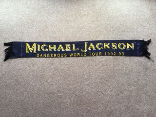 Official Michael Jackson Dangerous Tour Scarf,  T Shirt 1992/93 Size Large