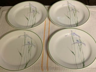 Vintage Corelle Shadow Iris 10¼ " Dinner Plates Set Of 4 Off The Edge