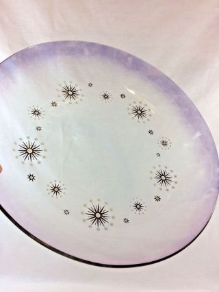 Dorothy Thorpe Atomic Glama Starbust Glass Platter Mcm Clear Purple Amethyst