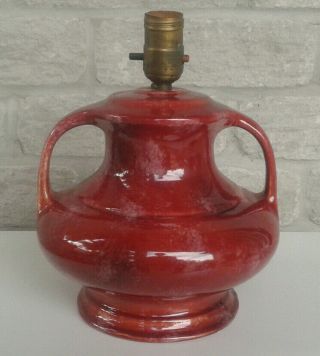 Vintage Medalta Potteries Lamp 16 Medicine Hat Alberta Burgundy