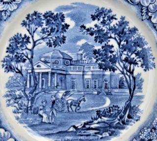 Liberty Blue Staffordshire England Set Of 6 Monticello 6 " Bread Plates, .
