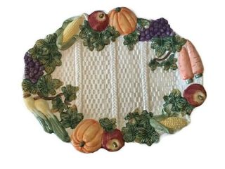 Fitz And Floyd Omnibus Autumn Harvest Serving Platter - 1993 - 13 X 10.  5 Inches