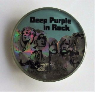 Deep Purple In Rock Old Crystal Style Metal Pin Badge From The 1980 