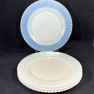 4 Vintage Macbeth Evans Cremax Petalware Dinner Plates 9 " Ivory Translucent