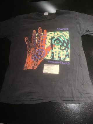 Genesis Invisible Touch Tour Ticket Stub And T - Shirt 1987