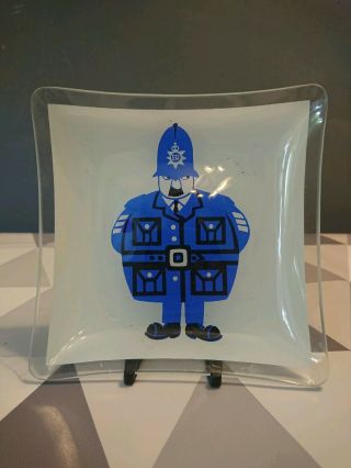 Vtg Retro Kenneth Townsend Police Officer Glass Pin Dish 70s London Uk
