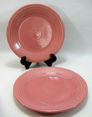 Fiesta Dinner Plates 10.  5 " Rose Pink Homer Laughlin Fiestaware Set Of 2 Dishes
