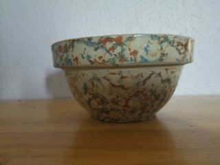 Antique Red Wing Pottery Stoneware Mixing Bowl - Sponge Ware - 6 "
