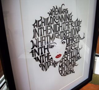 Kate Bush/hounds Of Love A3 Size Typography Art Print/poster