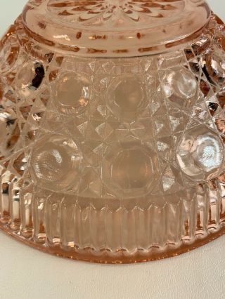 Candy Bowl/ With Lid Windsor Pattern Pink Depression Glass 6