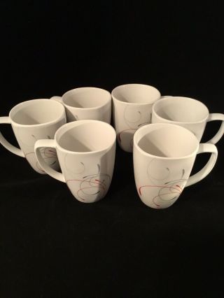 Correlle Porcelain Splendor Set Of 6 Mugs