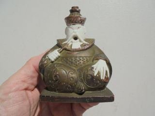 Antique Vintage Schafer & Vater Porcelain Asian Man Smoking Incense Burner 6