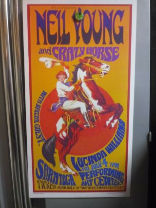Neil Young 4th July Saratoga Concert Bob Masse Studios 13 " X 24.  5 " Poster
