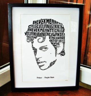 Prince/Purple Rain A3 size typography art print/poster 2