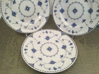 $180 Johnson Bros Blue Denmark 10” Dinner Plates Set Of 3 Made In England