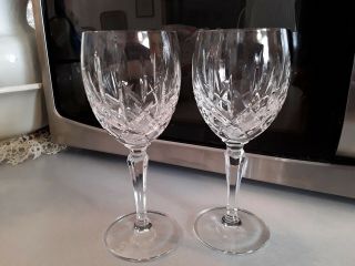 Gorham Crystal “lady Anne” Water/wine Goblets/glasses – Pair/set Of 2