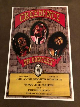 Creedence Clearwater Revival Concert Poster April 19,  1972 Orlando Stadium Fl