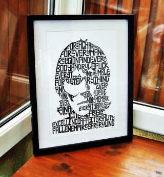 Ian Brown/fear F.  E.  A.  R.  /the Stone Roses A3 Size Typography Art Print/poster