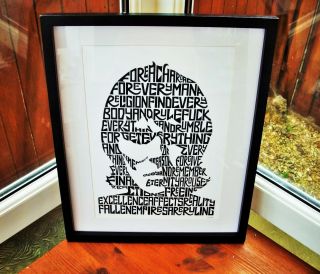 Ian Brown/Fear F.  E.  A.  R.  /The Stone Roses A3 size typography art print/poster 2