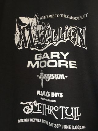 Marillion Garden Party Milton Keynes 1986 Jethro Tull T Shirt From Poster