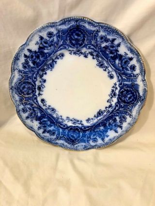 Vtg Wedgwood England Flow Blue Flower Pattern Royal Semi Porcelain 8 1/4 "