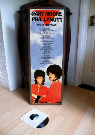 Phil Lynott Gary Moore Out In The Fields Promo Poster Lyric Sheet,  Thin Lizzy