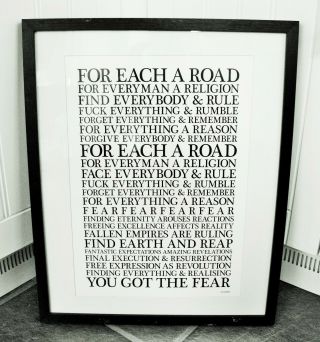 Ian Brown/fear F.  E.  A.  R.  A3 Size Typography Art Print/poster