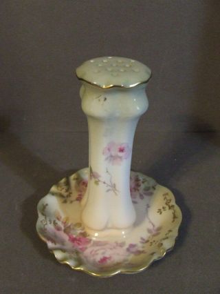 Vintage Rs Germany Porcelain Hand Painted Rose Flower Design Hat Pin Holder