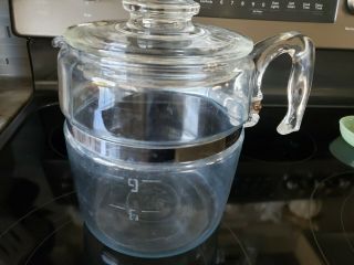 Stovetop Pyrex Flameware 6 - 9 Cup Glass Coffee 7759 - B Replacement Percolator Pot