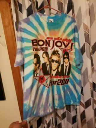 Bon Jovi 2001 Tour Shirt Vintage T - Shirt Xl One Wild Night Tour Tye Dye
