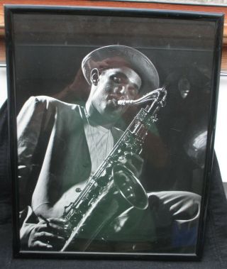 Herman Leonard 1948 Black & White Print Of Dexter Gordon Rare Classic Jazz Vg.