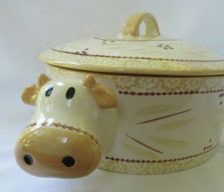 TEMP - TATIONS TEMPTATIONS OLD WORLD COW CASSEROLE WITH BASKET - SPECIAL LISTING 2