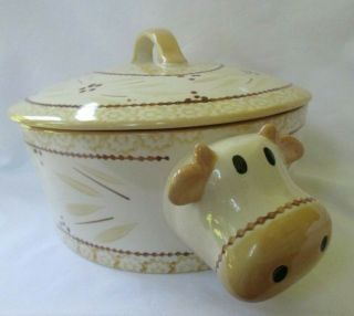 TEMP - TATIONS TEMPTATIONS OLD WORLD COW CASSEROLE WITH BASKET - SPECIAL LISTING 3