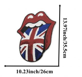 Rolling Stones Extra Large British Tongue Patch Large 14 