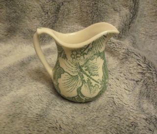 Vintage Wallace Restaurant China Hibiscus Individual Creamer In Green
