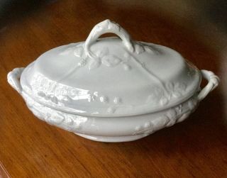 Ironstone Antique Covered Dish 1860 - 1891 W.  B.  & Co.  Pearl China Fenton,  England