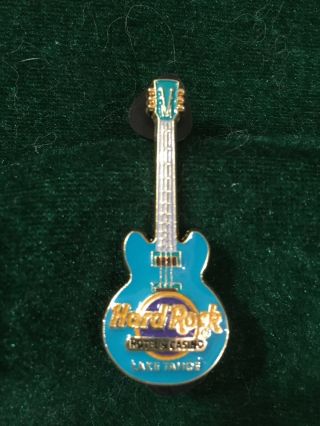 Hard Rock Cafe Pin Lake Tahoe 3d Core 3 String Light Blue Guitar