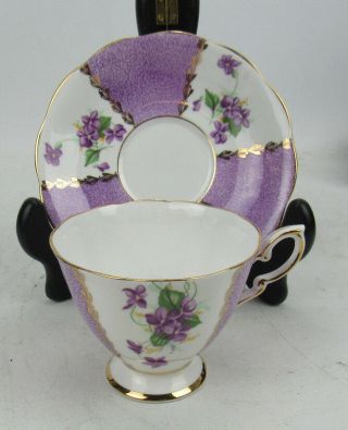 Royal Standard Bone China Tea Cup & Saucer Violets 1614