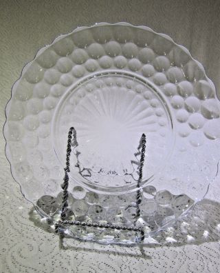 Anchor Hocking Blue Bubble Glass Dinner Plates (4)