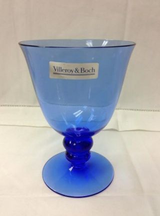 Villeroy & Boch " Nadine Blue " Wine Glass 5 3/8 " Crystal Germany