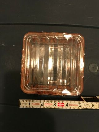 Vintage Pink Depression Glass Refrigerator Square Dish With LID 4 5 