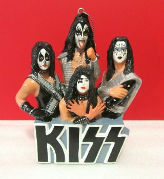 1998 Kiss Metal Rock Band Merry Kissmas Gene Simmons Ace Frehley Ornament